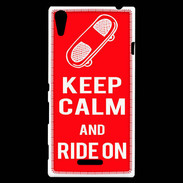 Coque Sony Xperia T3 Keep Calm Ride on Rouge
