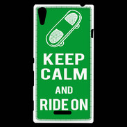 Coque Sony Xperia T3 Keep Calm Ride on Vert
