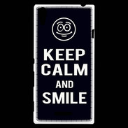 Coque Sony Xperia T3 Keep Calm Smile Noir