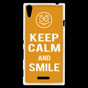 Coque Sony Xperia T3 Keep Calm Smile Orange