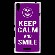 Coque Sony Xperia T3 Keep Calm Smile Violet