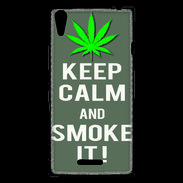 Coque Sony Xperia T3 Keep Calm Smoke it Gris
