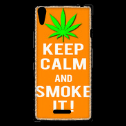 Coque Sony Xperia T3 Keep Calm Smoke it Orange