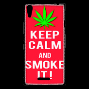 Coque Sony Xperia T3 Keep Calm Smoke Rouge