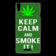 Coque Sony Xperia T3 Keep Calm Smoke it Kaki