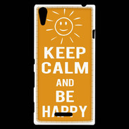 Coque Sony Xperia T3 Keep Calm Be Happy Orange