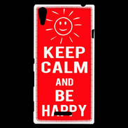 Coque Sony Xperia T3 Keep Calm Be Happy Rouge