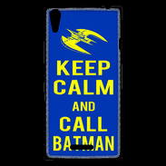 Coque Sony Xperia T3 Keep Calm Batman Bleu