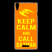 Coque Sony Xperia T3 Keep Calm Call Batman Orange