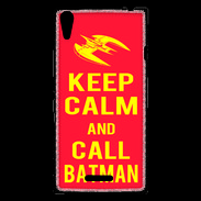 Coque Sony Xperia T3 Keep Calm Call Batman Rouge