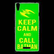 Coque Sony Xperia T3 Keep Calm Call Batman Vert