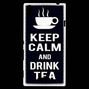 Coque Sony Xperia T3 Keep Calm Drink Tea Noir