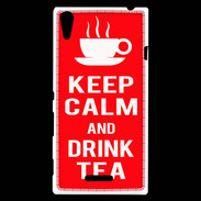 Coque Sony Xperia T3 Keep Calm Drink Tea Rouge