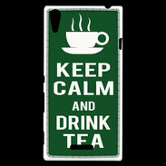Coque Sony Xperia T3 Keep Calm Drink Tea Vert