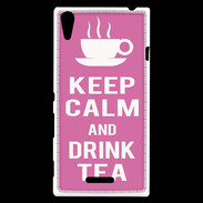 Coque Sony Xperia T3 Keep Calm Drink Tea Rose