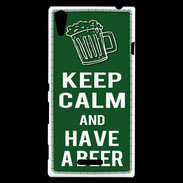 Coque Sony Xperia T3 Keep Calm Have a beer Vert