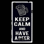 Coque Sony Xperia T3 Keep Calm Have a beer Noir