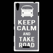 Coque Sony Xperia T3 Keep Calm Take Road Gris