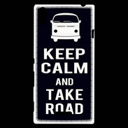Coque Sony Xperia T3 Keep Calm Take Road Noir