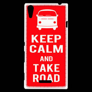 Coque Sony Xperia T3 Keep Calm Take Road Rouge