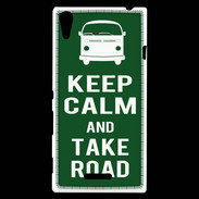 Coque Sony Xperia T3 Keep Calm Take road Vert