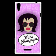Coque Sony Xperia T3 Miss Champagne Brune