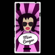 Coque Sony Xperia T3 Miss Cougar Brune