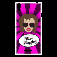 Coque Sony Xperia T3 Miss Shopping Chatain