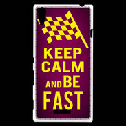 Coque Sony Xperia T3 Keep Calm and Be Fast Rose