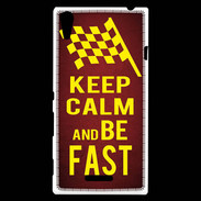 Coque Sony Xperia T3 Keep Calm and Be Fast Rouge