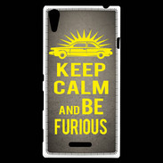 Coque Sony Xperia T3 Keep Calm and Be Furious Gris