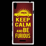 Coque Sony Xperia T3 Keep Calm and Be Furious Rouge