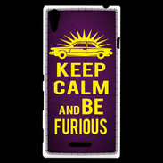 Coque Sony Xperia T3 Keep Calm and Be Furious Violet