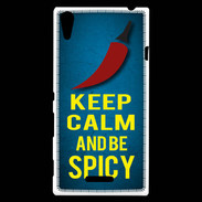 Coque Sony Xperia T3 Keep Calm and Be Spicy Bleu