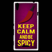 Coque Sony Xperia T3 Keep Calm and Be Spicy Rose