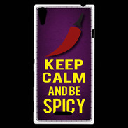 Coque Sony Xperia T3 Keep Calm and Be Spicy Violet