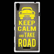 Coque Sony Xperia T3 Keep Calm and Take o road 2 Gris