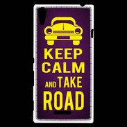 Coque Sony Xperia T3 Keep Calm and Take o road 2 Violet