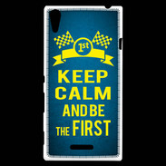 Coque Sony Xperia T3 Keep Calm and Be the First Bleu