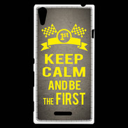 Coque Sony Xperia T3 Keep Calm and Be the First Gris