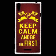 Coque Sony Xperia T3 Keep Calm and Be the First Rouge