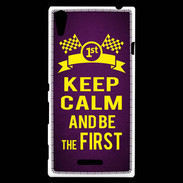 Coque Sony Xperia T3 Keep Calm and Be the First Violet