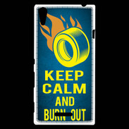 Coque Sony Xperia T3 Keep Calm and Burn Out Bleu