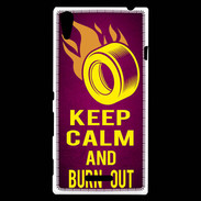 Coque Sony Xperia T3 Keep Calm and Burn Out Rose