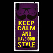 Coque Sony Xperia T3 Keep Calm and Have a good Style Violet