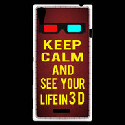 Coque Sony Xperia T3 Keep Calm and See your life 3D Rouge