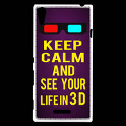 Coque Sony Xperia T3 Keep Calm and See your life 3D Violet