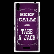 Coque Sony Xperia T3 Keep Calm and Take Jack Violet