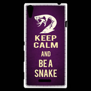 Coque Sony Xperia T3 Keep Calm and Be a Snake Violet