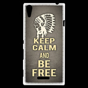 Coque Sony Xperia T3 Keep Calm and Be Free Gris